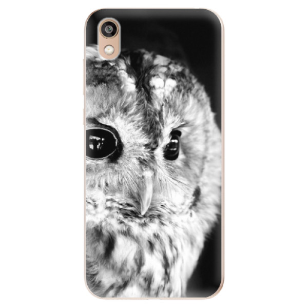 Silikonové odolné pouzdro iSaprio - BW Owl na mobil Honor 8S (Silikonový kryt, obal, pouzdro iSaprio - BW Owl na mobilní telefon Honor 8S)