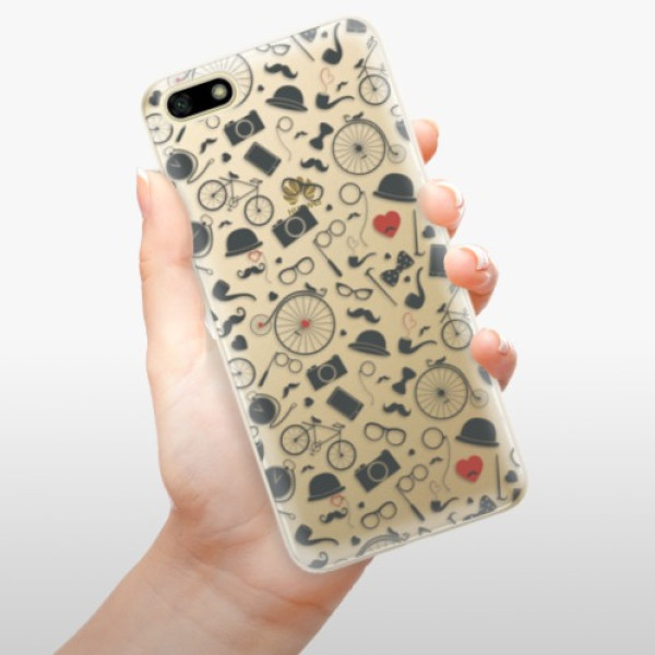 Odolné silikonové pouzdro iSaprio - Vintage Pattern 01 - black - Huawei Y5 2018