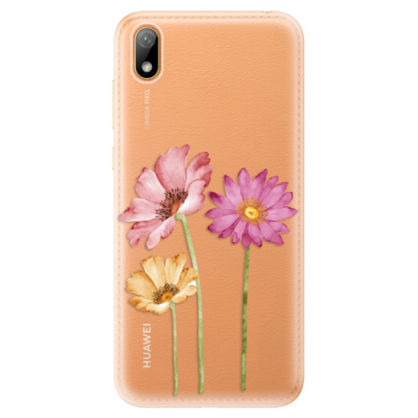 Odolné silikonové pouzdro iSaprio - Three Flowers - Huawei Y5 2019