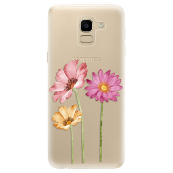 Odolné silikonové pouzdro iSaprio - Three Flowers - Samsung Galaxy J6