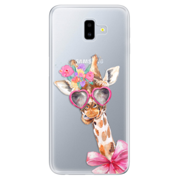 Odolné silikonové pouzdro iSaprio - Lady Giraffe - Samsung Galaxy J6+