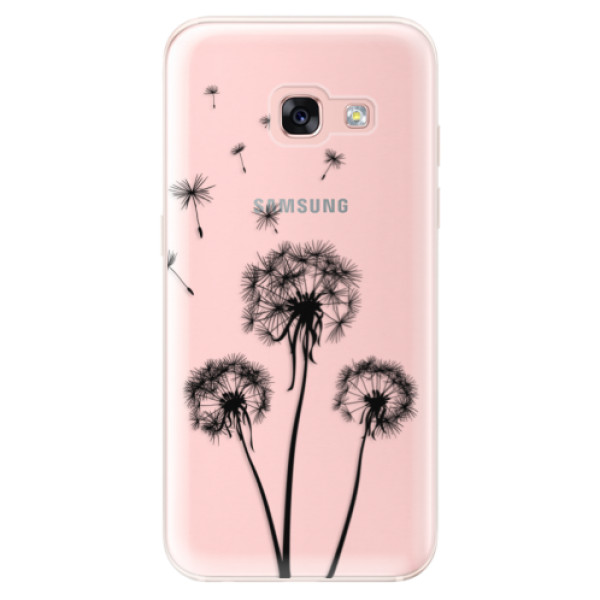 Odolné silikonové pouzdro iSaprio - Three Dandelions - black - Samsung Galaxy A3 2017