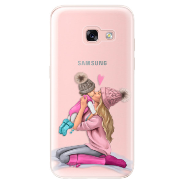 Odolné silikonové pouzdro iSaprio - Kissing Mom - Blond and Girl - Samsung Galaxy A3 2017