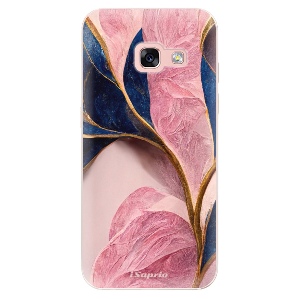 Odolné silikonové pouzdro iSaprio - Pink Blue Leaves - Samsung Galaxy A3 2017