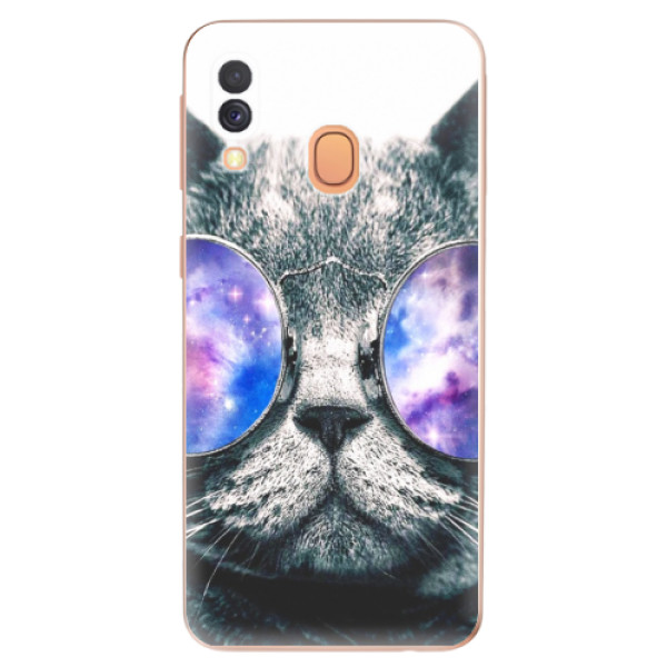 Silikonové odolné pouzdro iSaprio - Galaxy Cat na mobil Samsung Galaxy A40 (Silikonový kryt, obal, pouzdro iSaprio - Galaxy Cat na mobilní telefon Samsung Galaxy A40)