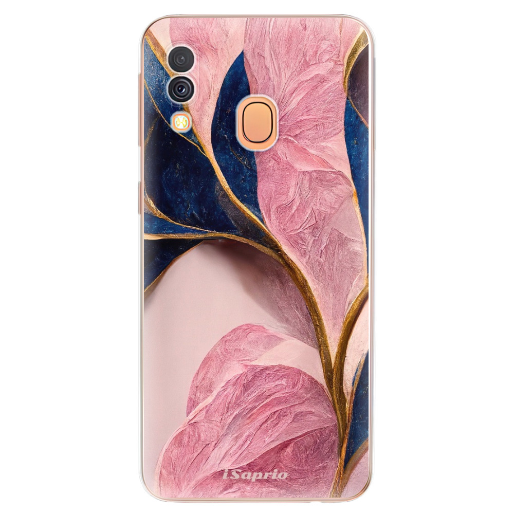 Odolné silikonové pouzdro iSaprio - Pink Blue Leaves - Samsung Galaxy A40