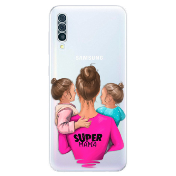 Silikonové odolné pouzdro iSaprio - Super Mama - Two Girls na mobil Samsung Galaxy A50 (Silikonový kryt, obal, pouzdro iSaprio - Super Mama - Two Girls na mobilní telefon Samsung Galaxy A50)