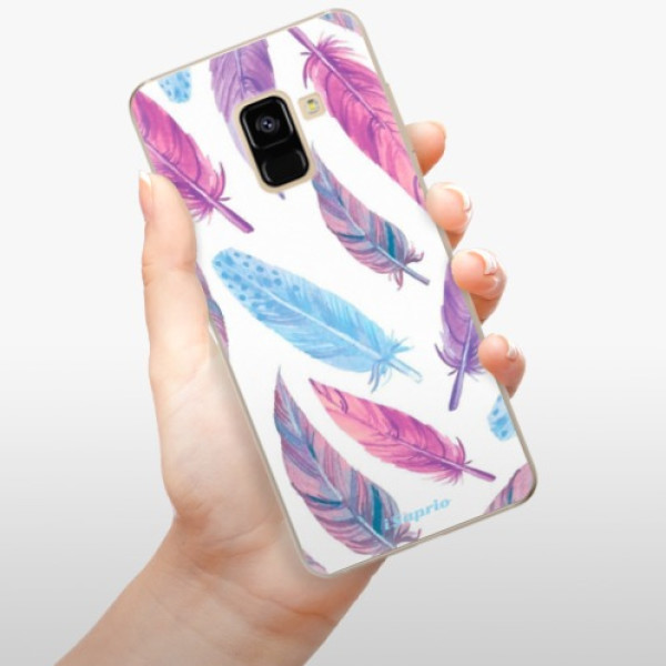 Odolné silikonové pouzdro iSaprio - Feather Pattern 10 - Samsung Galaxy A8 2018