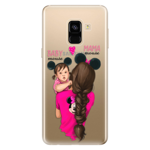 Odolné silikonové pouzdro iSaprio - Mama Mouse Brunette and Girl - Samsung Galaxy A8 2018