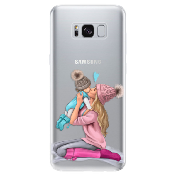 Odolné silikonové pouzdro iSaprio - Kissing Mom - Blond and Boy - Samsung Galaxy S8