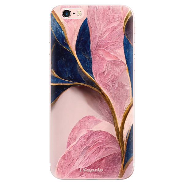 Odolné silikonové pouzdro iSaprio - Pink Blue Leaves - iPhone 6 Plus/6S Plus