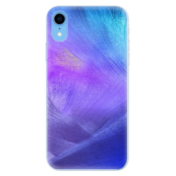 Odolné silikonové pouzdro iSaprio - Purple Feathers - iPhone XR