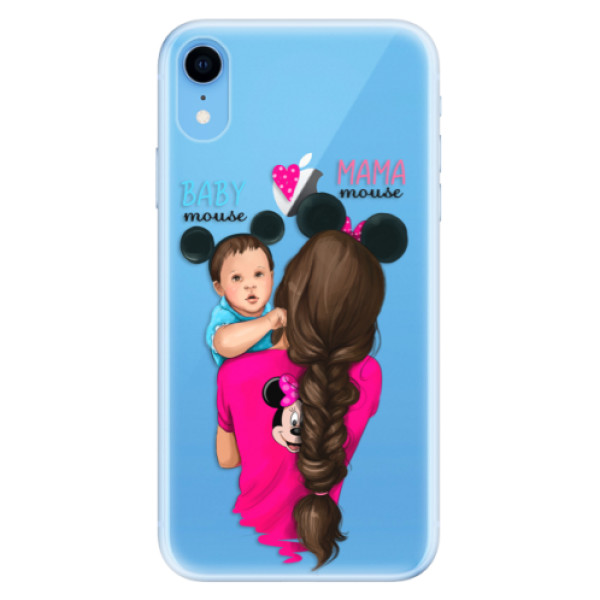Odolné silikonové pouzdro iSaprio - Mama Mouse Brunette and Boy - iPhone XR