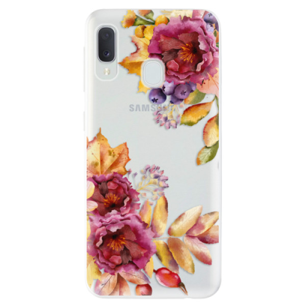 Odolné silikonové pouzdro iSaprio - Fall Flowers na mobil Samsung Galaxy A20e (Odolný silikonový obal, kryt pouzdro iSaprio - Fall Flowers - na mobilní telefon Samsung Galaxy A20e)