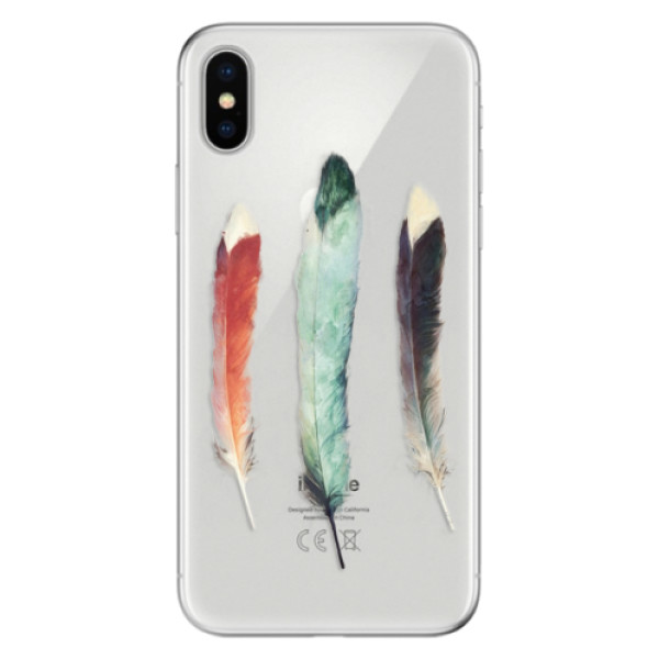 Odolné silikonové pouzdro iSaprio - Three Feathers - iPhone X