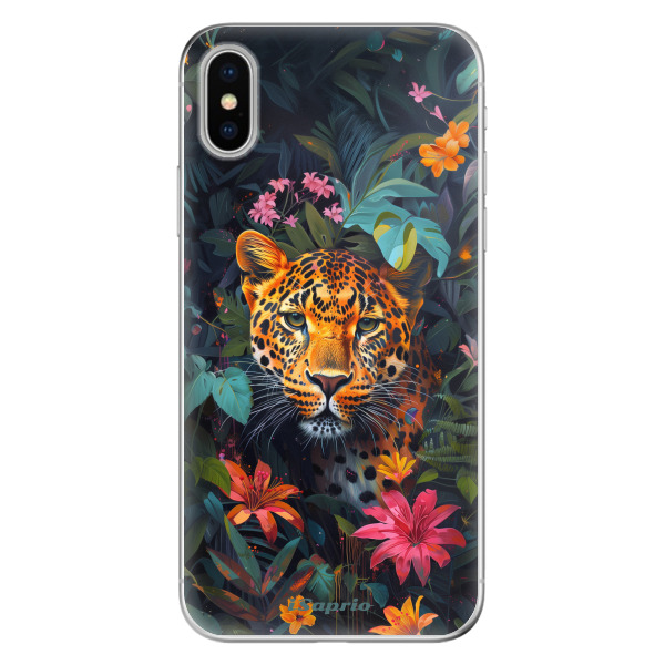 Odolné silikonové pouzdro iSaprio - Flower Jaguar - iPhone X