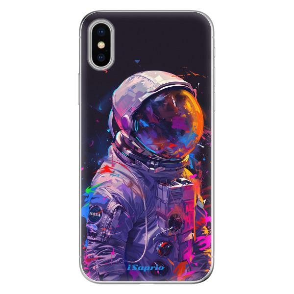 Odolné silikonové pouzdro iSaprio - Neon Astronaut - iPhone X