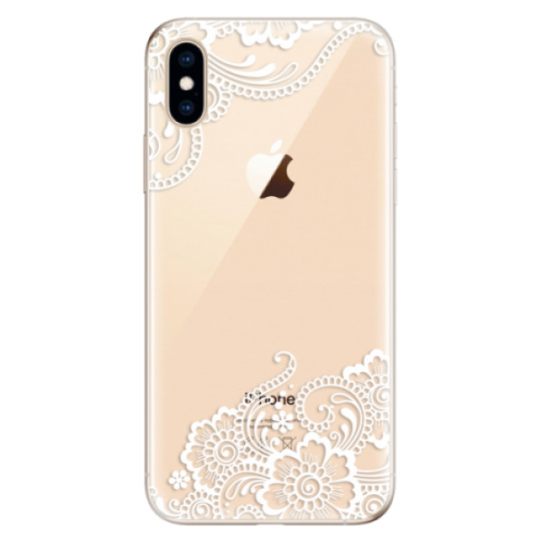 Odolné silikonové pouzdro iSaprio - White Lace 02 - iPhone XS