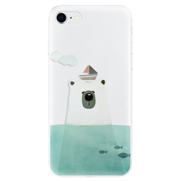 Odolné silikonové pouzdro iSaprio - Bear With Boat - iPhone SE 2020