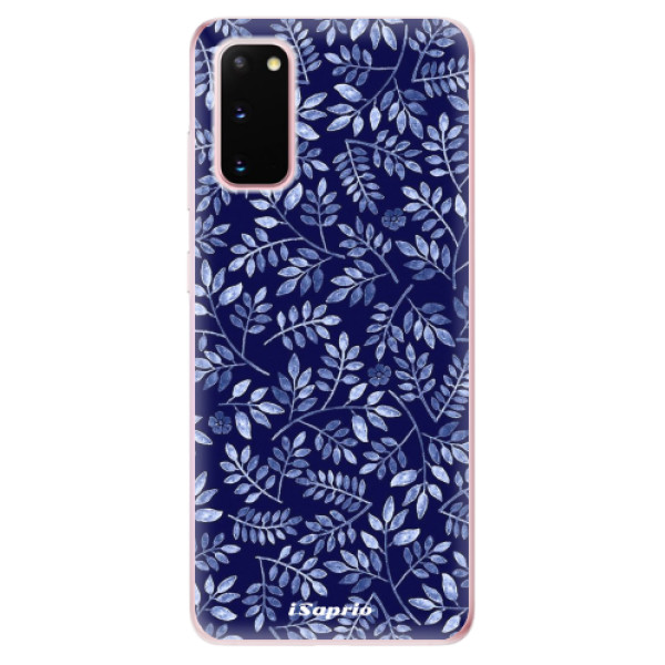 Odolné silikonové pouzdro iSaprio - Blue Leaves 05 na mobil Samsung Galaxy S20 (Odolný silikonový obal, kryt pouzdro iSaprio - Blue Leaves 05 - na mobilní telefon Samsung Galaxy S20)