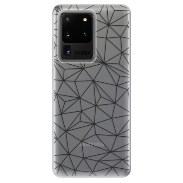 Odolné silikonové pouzdro iSaprio - Abstract Triangles 03 - black - Samsung Galaxy S20 Ultra