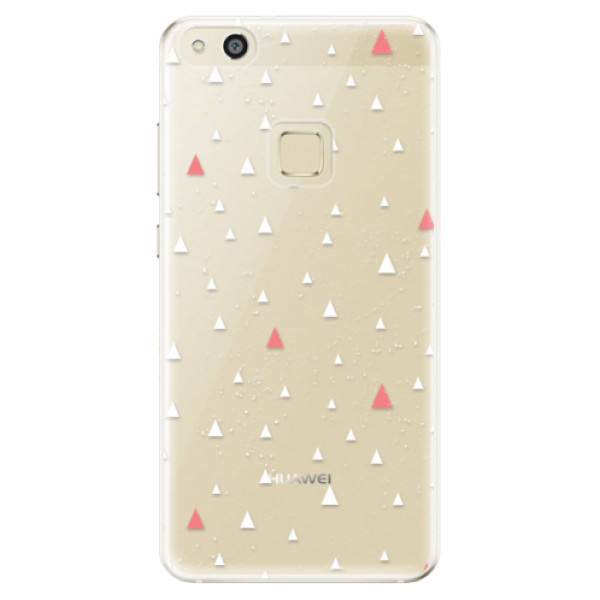 Odolné silikonové pouzdro iSaprio - Abstract Triangles 02 - white - Huawei P10 Lite