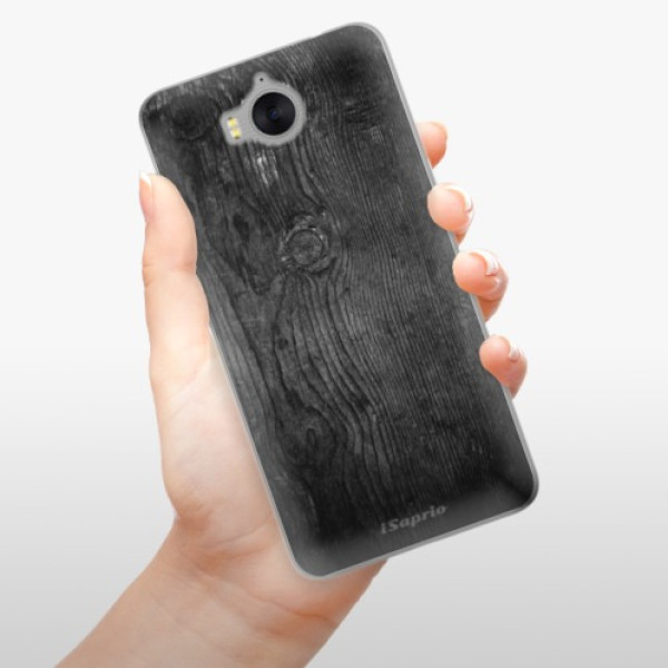 Odolné silikonové pouzdro iSaprio - Black Wood 13 - Huawei Y5 2017 / Y6 2017