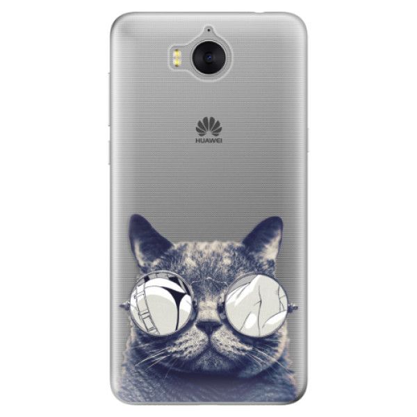 Odolné silikonové pouzdro iSaprio - Crazy Cat 01 - Huawei Y5 2017 / Y6 2017