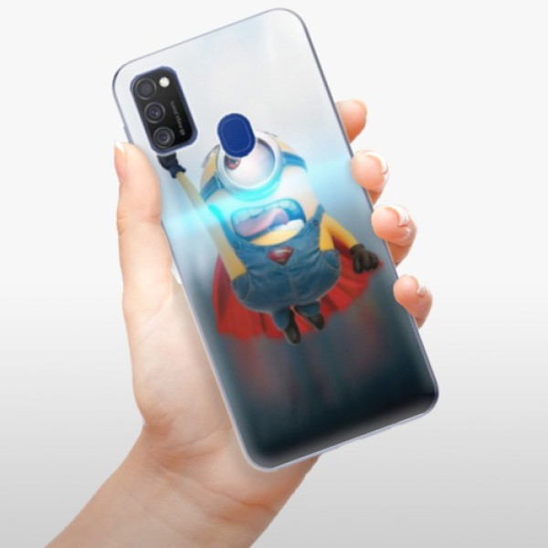 Odolné silikonové pouzdro iSaprio - Mimons Superman 02 - Samsung Galaxy M21