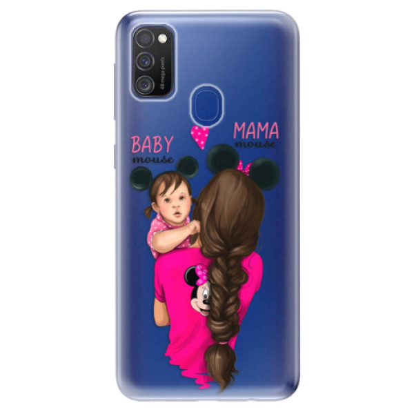 Odolné silikonové pouzdro iSaprio - Mama Mouse Brunette and Girl na mobil Samsung Galaxy M21 (Silikonový odolný kryt, obal, pouzdro iSaprio - Mama Mouse Brunette and Girl na mobilní telefon Samsung Galaxy M21)