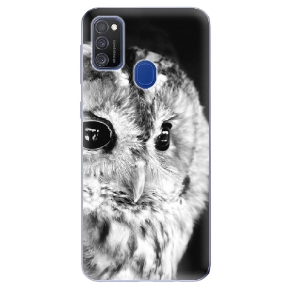Odolné silikonové pouzdro iSaprio - BW Owl - Samsung Galaxy M21