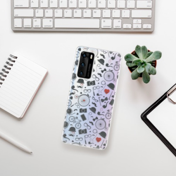 Odolné silikonové pouzdro iSaprio - Vintage Pattern 01 - black - Huawei P40