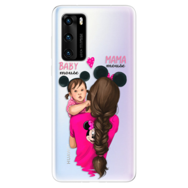 Odolné silikonové pouzdro iSaprio - Mama Mouse Brunette and Girl - Huawei P40