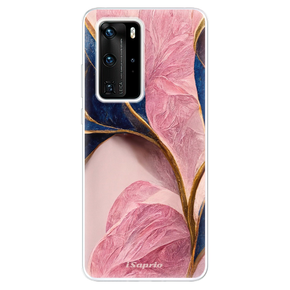 Odolné silikonové pouzdro iSaprio - Pink Blue Leaves - Huawei P40 Pro