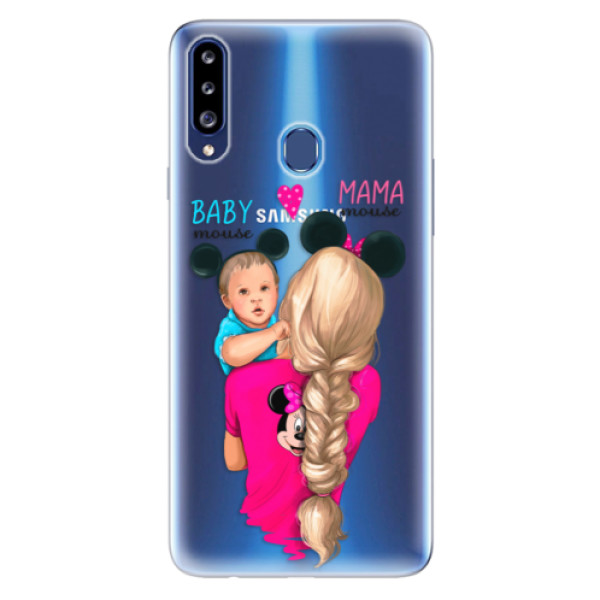Odolné silikonové pouzdro iSaprio - Mama Mouse Blonde and Boy - Samsung Galaxy A20s