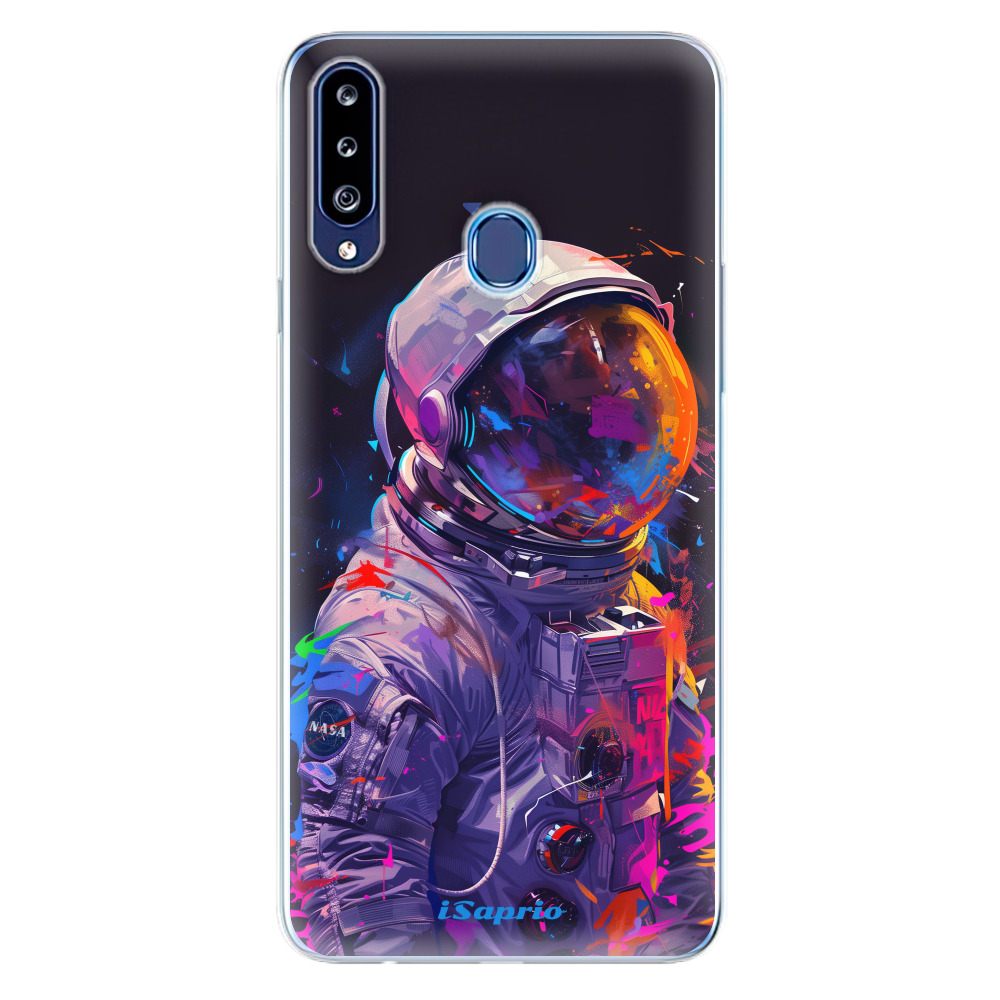 Odolné silikonové pouzdro iSaprio - Neon Astronaut - Samsung Galaxy A20s