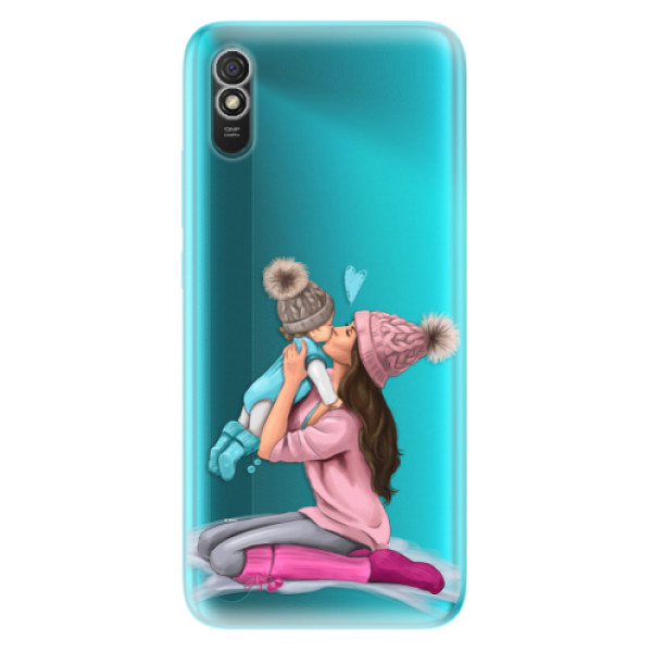 Odolné silikonové pouzdro iSaprio - Kissing Mom - Brunette and Boy - Xiaomi Redmi 9A