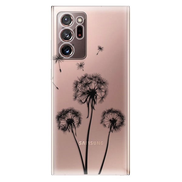 Odolné silikonové pouzdro iSaprio - Three Dandelions - black - Samsung Galaxy Note 20 Ultra