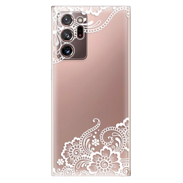 Levně Odolné silikonové pouzdro iSaprio - White Lace 02 - Samsung Galaxy Note 20 Ultra
