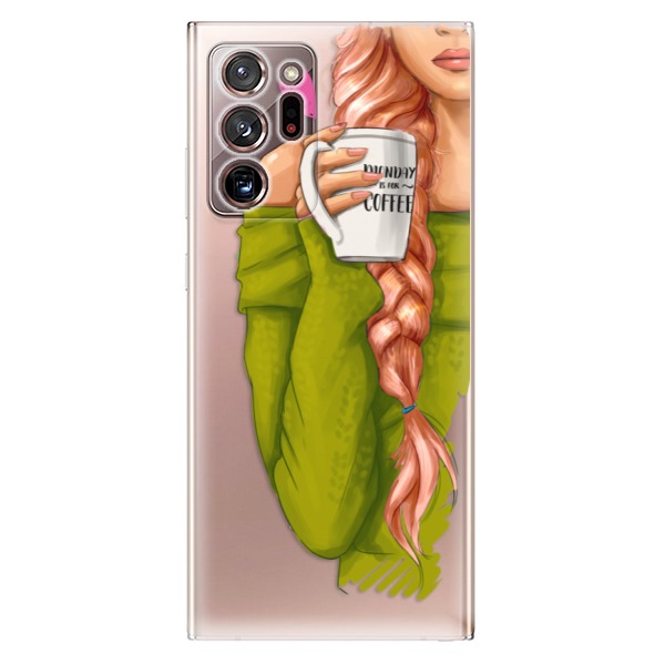Odolné silikonové pouzdro iSaprio - My Coffe and Redhead Girl na mobil Samsung Galaxy Note 20 Ultra - VÝPRODEJ (Odolný silikonový kryt, obal, pouzdro iSaprio - My Coffe and Redhead Girl na mobilní telefon Samsung Galaxy Note 20 Ultra)