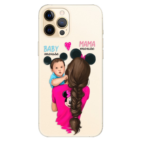 Plastové pouzdro iSaprio - Mama Mouse Brunette and Boy - iPhone 12 Pro