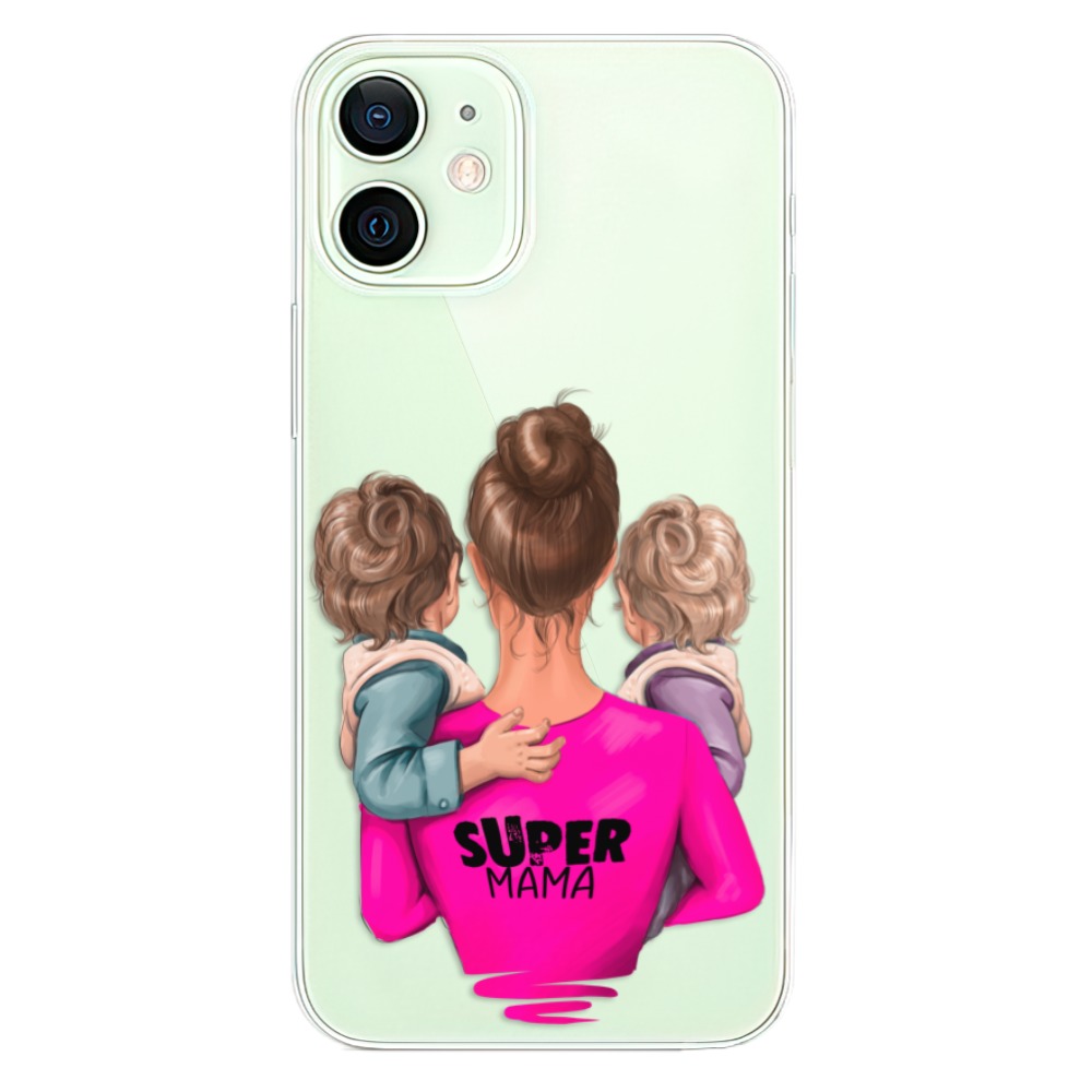 Odolné silikonové pouzdro iSaprio - Super Mama - Two Boys - iPhone 12 mini