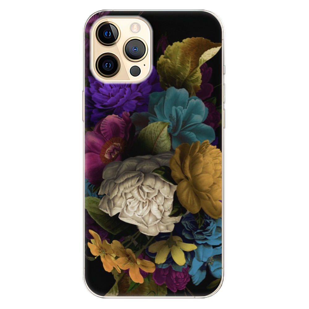 Odolné silikonové pouzdro iSaprio - Dark Flowers - iPhone 12 Pro Max