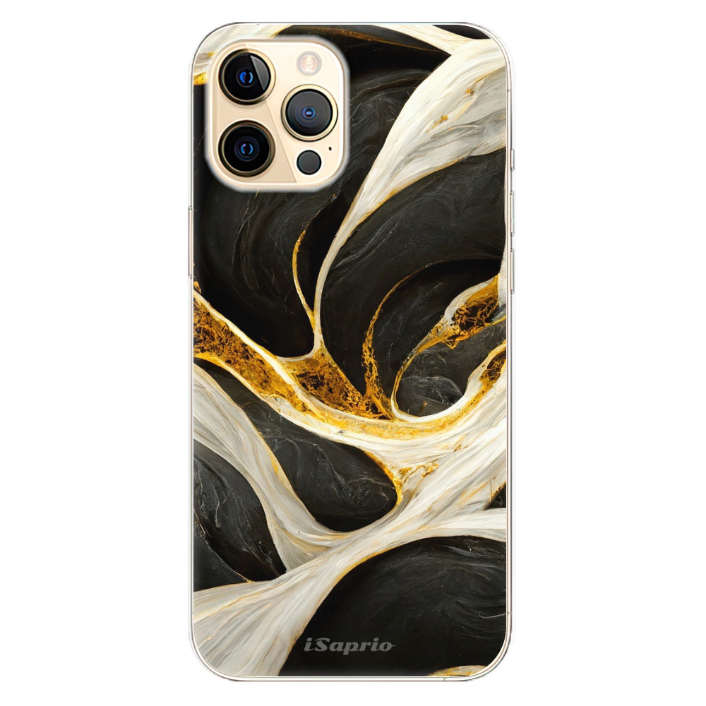 Odolné silikonové pouzdro iSaprio - Black and Gold - iPhone 12 Pro Max