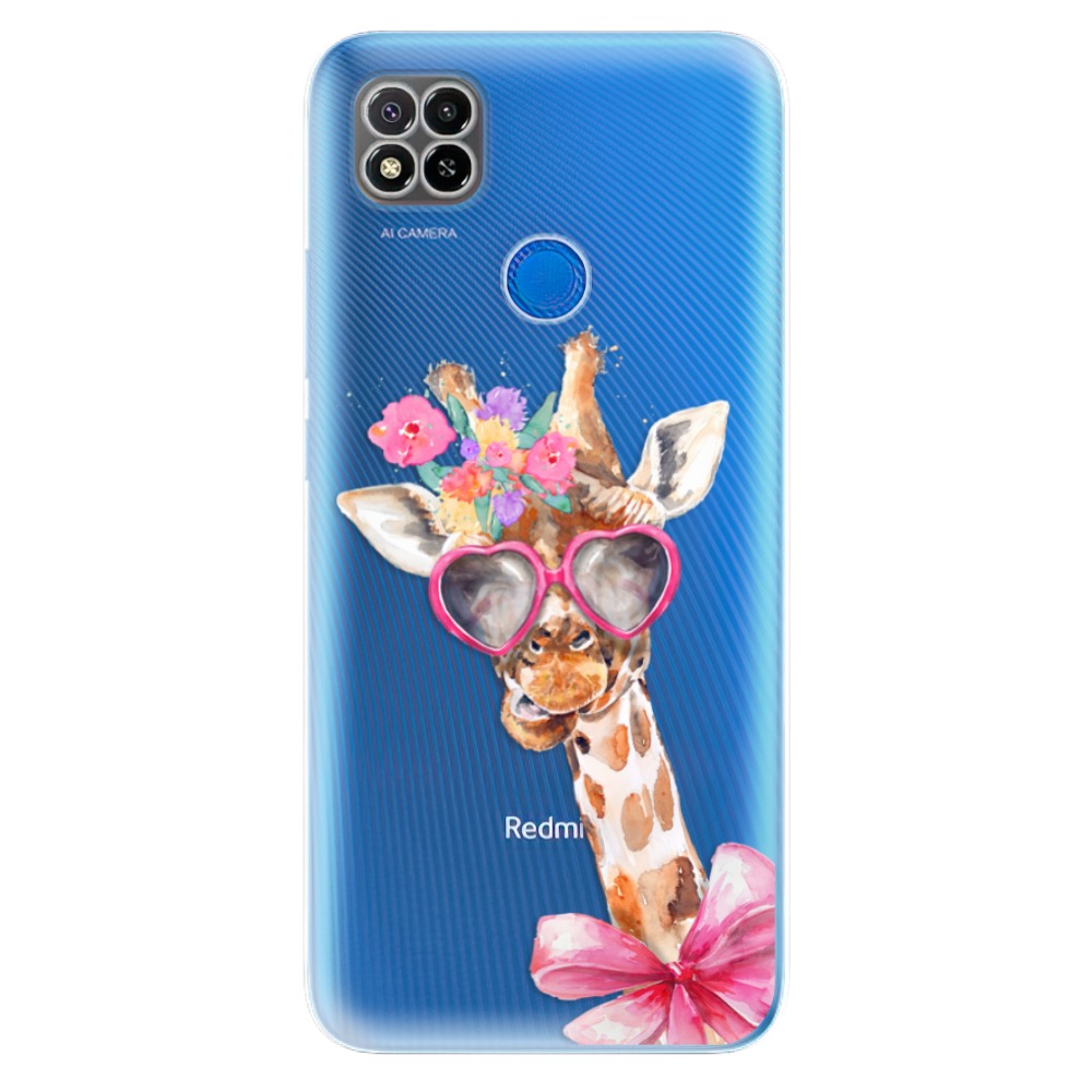 Odolné silikonové pouzdro iSaprio - Lady Giraffe na mobil Xiaomi Redmi 9C (Odolný silikonový kryt, obal, pouzdro iSaprio - Lady Giraffe na mobilní telefon Xiaomi Redmi 9C)