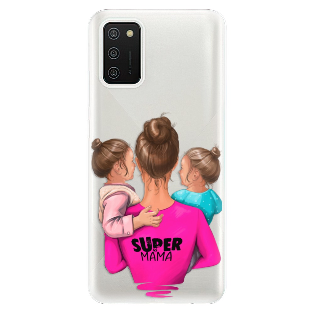 Odolné silikonové pouzdro iSaprio - Super Mama - Two Girls - Samsung Galaxy A02s