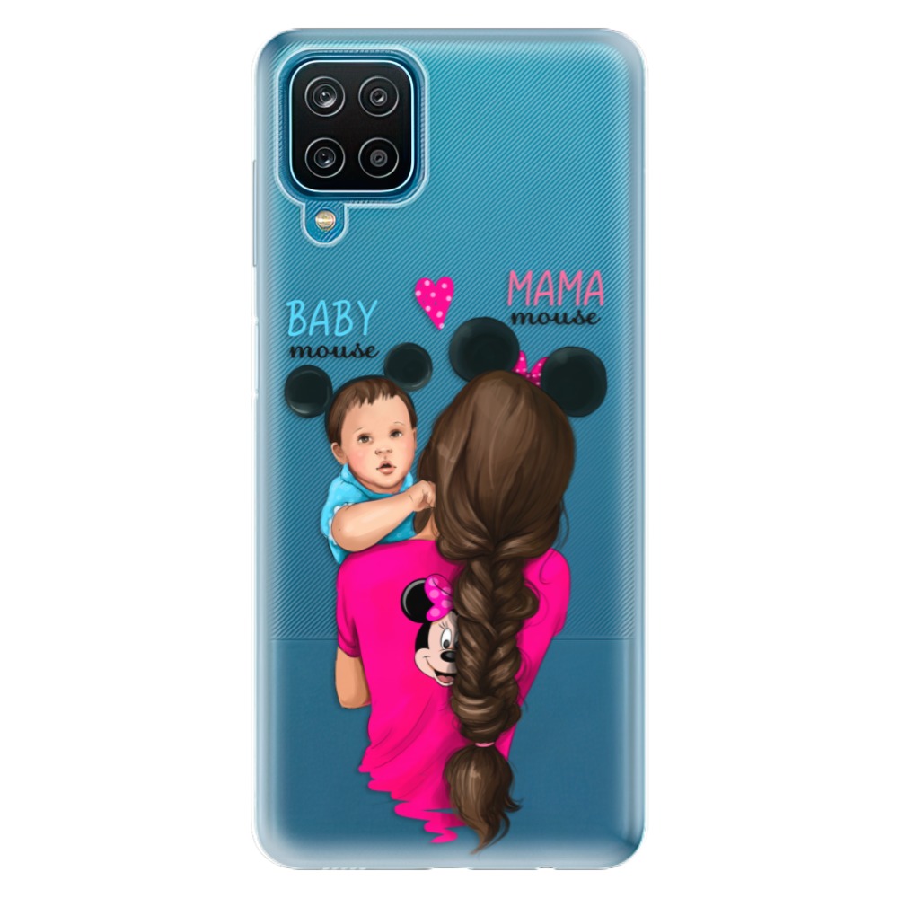 Odolné silikonové pouzdro iSaprio - Mama Mouse Brunette and Boy - Samsung Galaxy A12