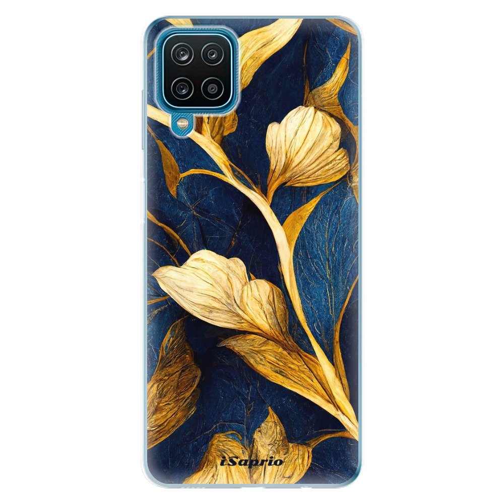 Odolné silikonové pouzdro iSaprio - Gold Leaves - Samsung Galaxy A12