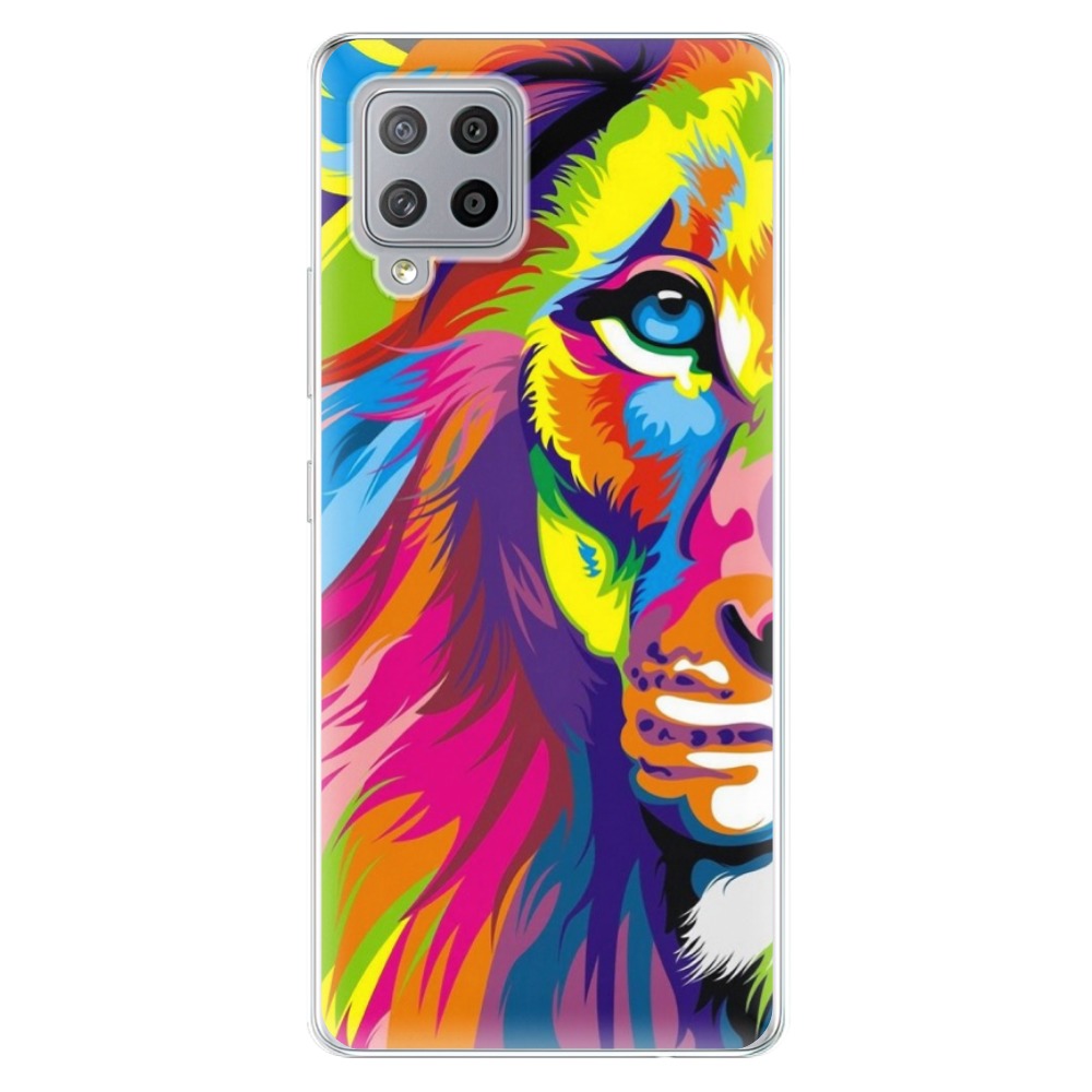 Odolné silikonové pouzdro iSaprio - Rainbow Lion - Samsung Galaxy A42