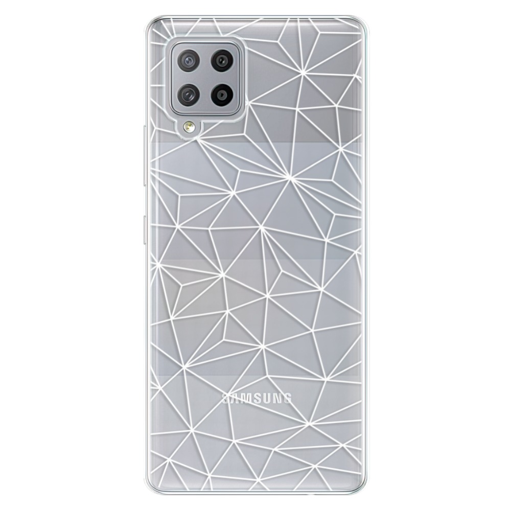 Odolné silikonové pouzdro iSaprio - Abstract Triangles 03 - white - Samsung Galaxy A42